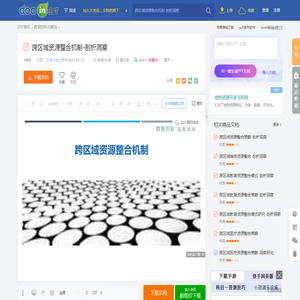 跨区域资源整合机制-剖析洞察 - 豆丁网