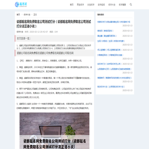 瓷都起名网免费取名公司测试打分（瓷都起名网免费取名公司测试打分凌正道小说）_名字大全_起名星