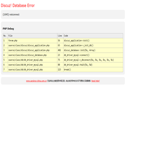 www.cansince-china.com.cn - Database Error