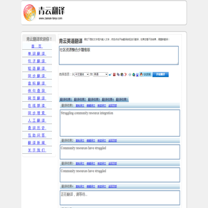 社区资源整合步履维艰 的翻译是：Community resources have struggled 中文翻译英文意思，翻译英语