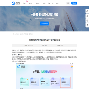 视频如何无水印下载?推荐三个一键下载的方法-水印云